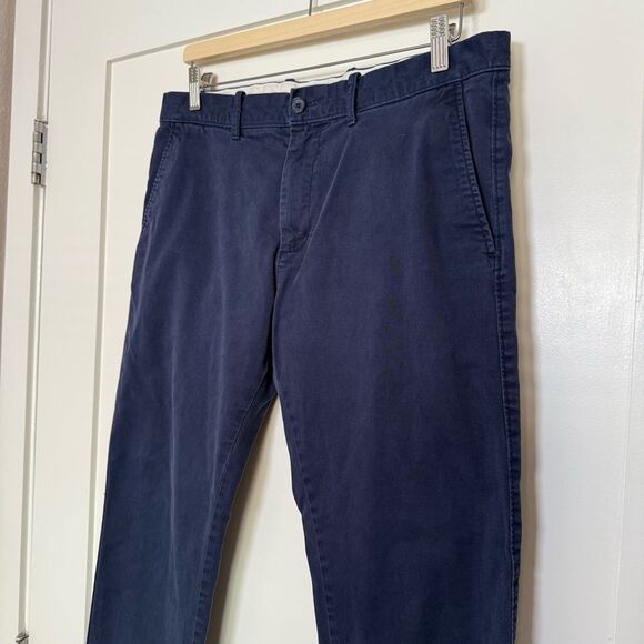 J Crew Flex Slim Fit Pants Mens Sz 33x30 Blue Chino Preppy Career Business - Picture 2 of 14